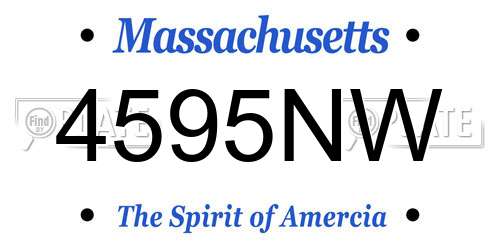 4595NW Massachusetts License Plate