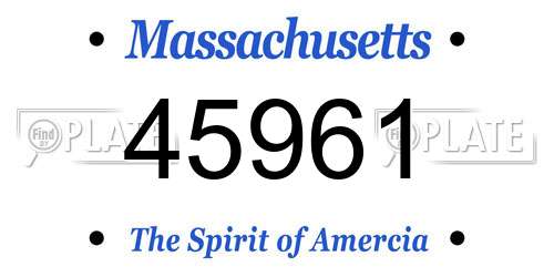 45961 Massachusetts License Plate