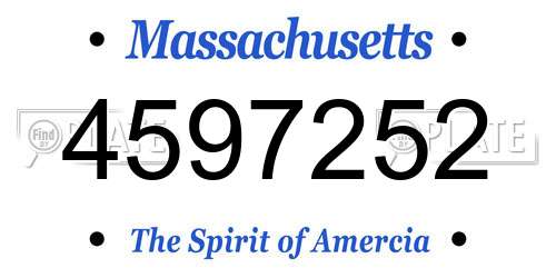 4597252 Massachusetts License Plate
