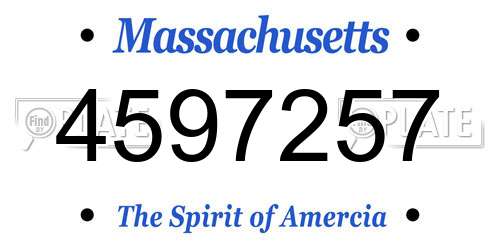 4597257 Massachusetts License Plate