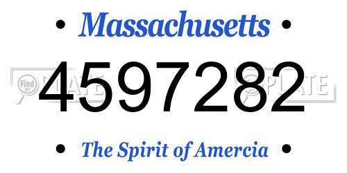 4597282 Massachusetts License Plate