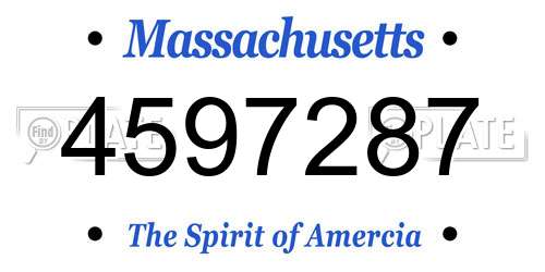 4597287 Massachusetts License Plate