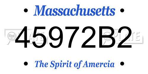 45972B2 Massachusetts License Plate