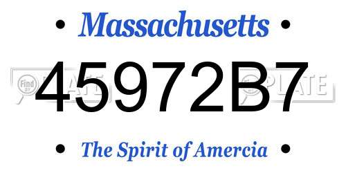 45972B7 Massachusetts License Plate