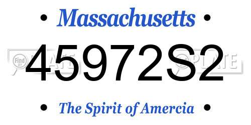 45972S2 Massachusetts License Plate