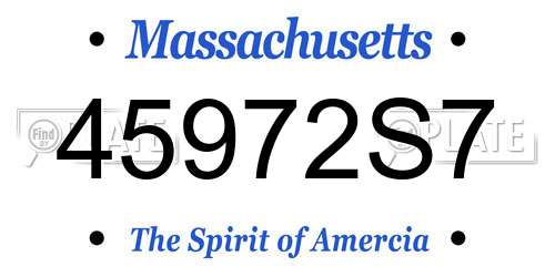 45972S7 Massachusetts License Plate