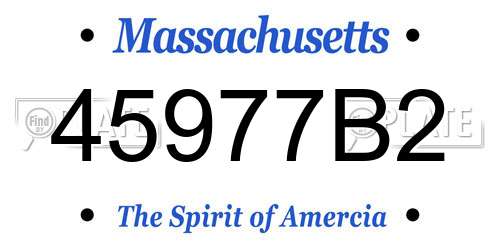45977B2 Massachusetts License Plate