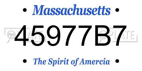 45977B7 Massachusetts License Plate