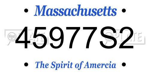 45977S2 Massachusetts License Plate