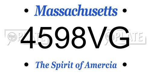 4598VG Massachusetts License Plate