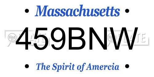 459BNW Massachusetts License Plate