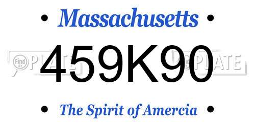 459K90 Massachusetts License Plate