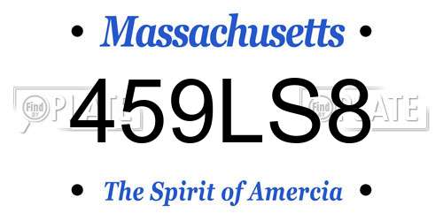 459LS8 Massachusetts License Plate