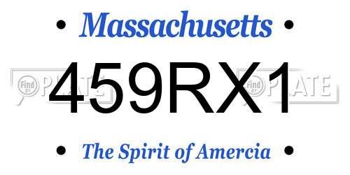 459RX1 Massachusetts License Plate