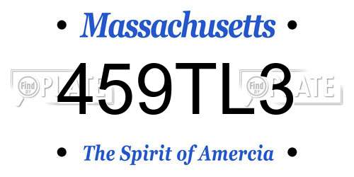 459TL3 Massachusetts License Plate