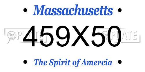 459X50 Massachusetts License Plate