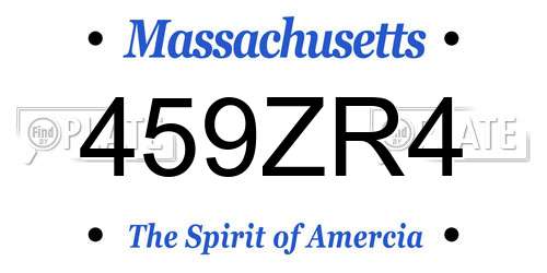 459ZR4 Massachusetts License Plate