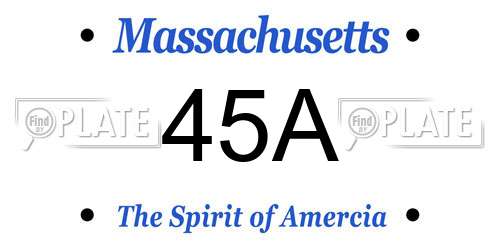 45A Massachusetts License Plate