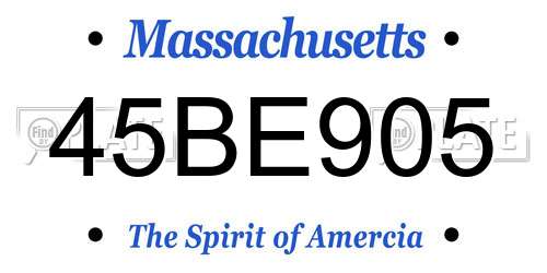 45BE905 Massachusetts License Plate