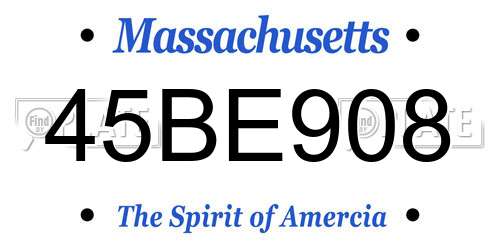45BE908 Massachusetts License Plate