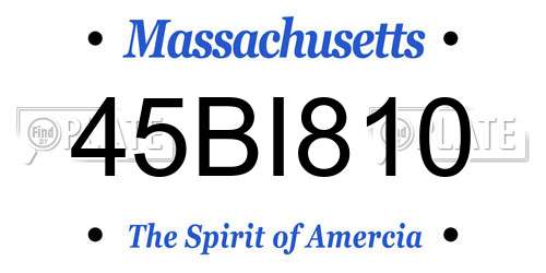 45BI810 Massachusetts License Plate