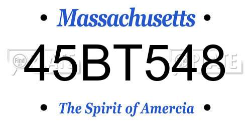 45BT548 Massachusetts License Plate