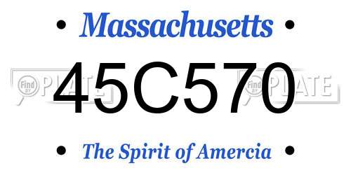 45C570 Massachusetts License Plate