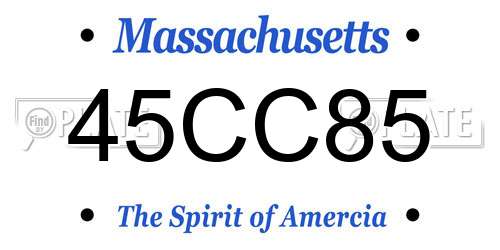 45CC85 Massachusetts License Plate