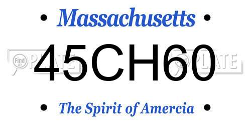 45CH60 Massachusetts License Plate