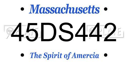 45DS442 Massachusetts License Plate