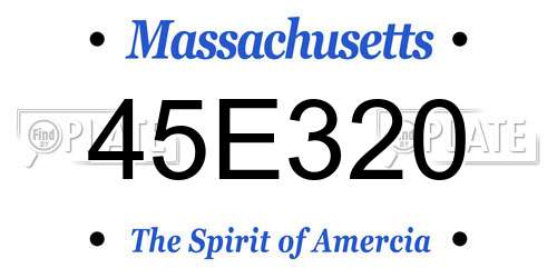 45E320 Massachusetts License Plate