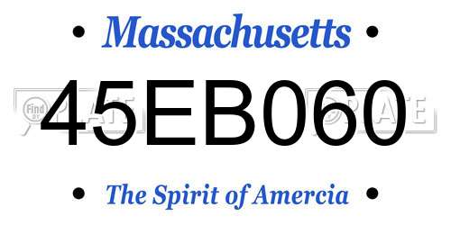 45EB060 Massachusetts License Plate