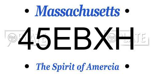 45EBXH Massachusetts License Plate