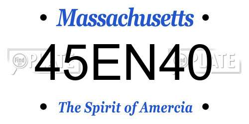 45EN40 Massachusetts License Plate
