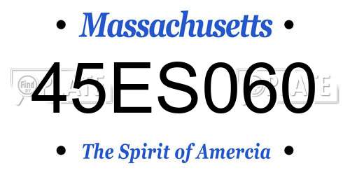 45ES060 Massachusetts License Plate