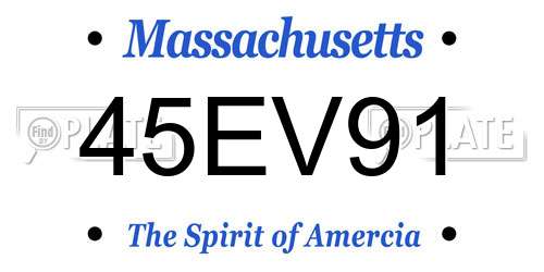 45EV91 Massachusetts License Plate