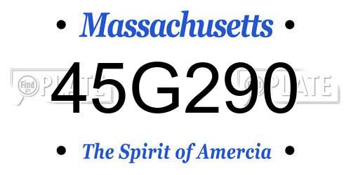 45G290 Massachusetts License Plate