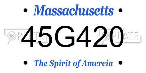 45G420 Massachusetts License Plate