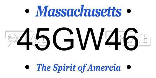 45GW46 Massachusetts License Plate