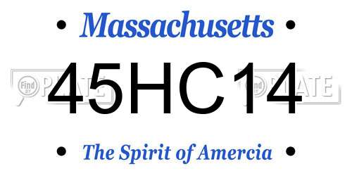 45HC14 Massachusetts License Plate