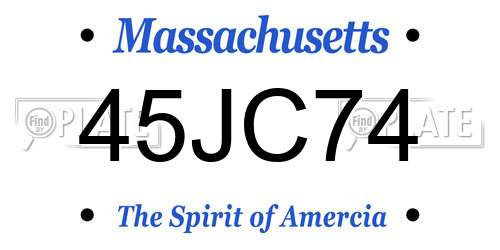 45JC74 Massachusetts License Plate