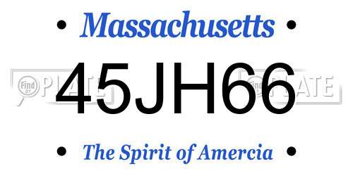 45JH66 Massachusetts License Plate