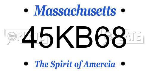 45KB68 Massachusetts License Plate