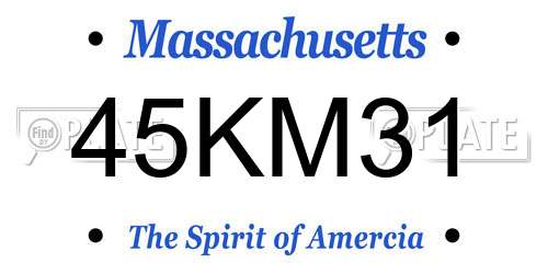 45KM31 Massachusetts License Plate
