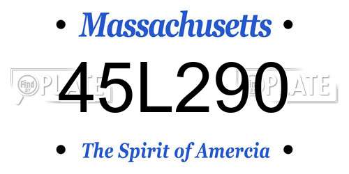 45L290 Massachusetts License Plate