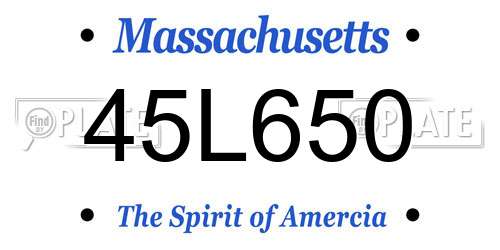 45L650 Massachusetts License Plate