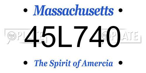 45L740 Massachusetts License Plate