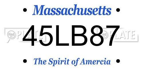 45LB87 Massachusetts License Plate