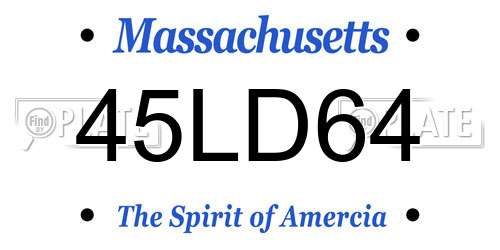 45LD64 Massachusetts License Plate