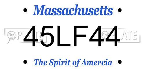 45LF44 Massachusetts License Plate
